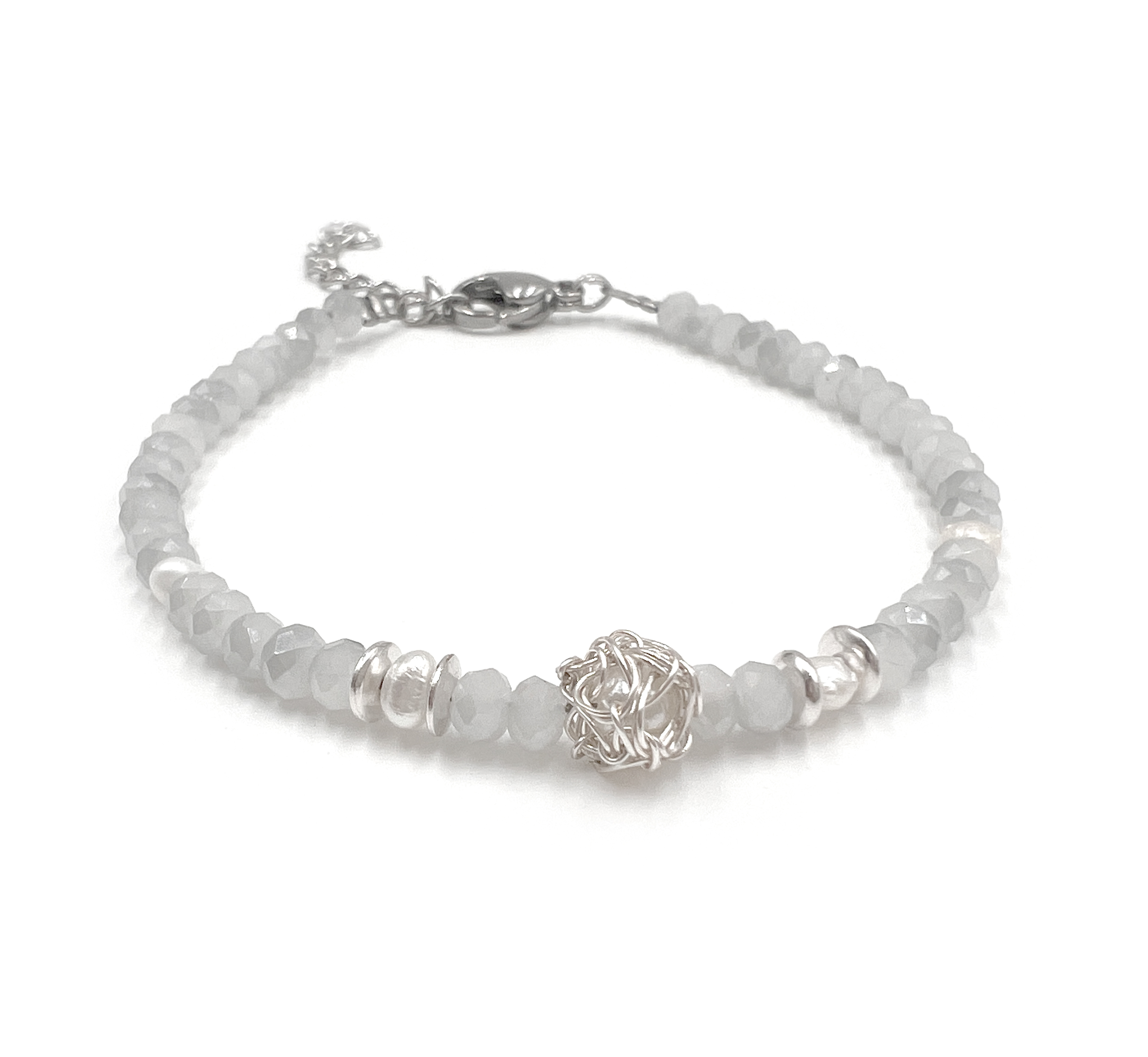 pulseira linz cinza prata